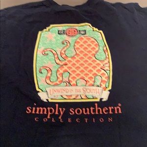 Navy octopus girls tee